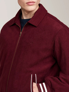 Vente en gros Vestes letterman à fermeture éclair de style universitaire pour hommes Tissu en velours côtelé Côtelé Design OEM Service pour vêtements de mode Hip Hop enduits - Product Image 3