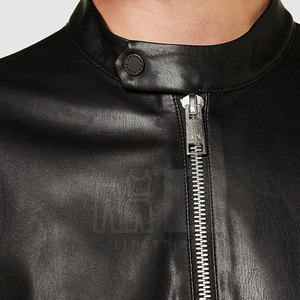 Chaqueta de Cuero para Hombre de Alta Calidad en Color Negro, Diseño de Logotipo Personalizado, Ropa de Moda, Chaqueta de Cuero para Hombre - Product Image 4