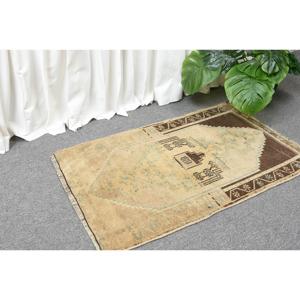 Tapis vintage, petit tapis de 1,7 x 2,8 pieds, tapis persan brun - Product Image 3