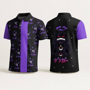 Polo, Polo à motif artistique mignon, Chemise Aloha vintage, Chemise de plage estivale amusante, Polo Kawaii, Chemise mignonne, Cadeau - Product Image 1