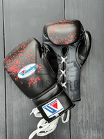 GYMSTERO - Juego de Boxeo de Piel de Vacuno Genuina de Primera Calidad, Hecho a Medida, con Guantes de Boxeo Profesionales con Cordones