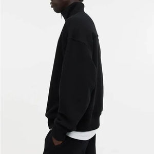 Vente en gros Nouveau Plus Size Couleur Contraste Hommes Manches Longues Demi Zip Sweatshirts Personnalisé Vente en gros Hip Hop Street Wear pour l'hiver - Product Image 3