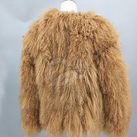 Manteau en fourrure de mouton mongol coloré pour femme, style chic urbain d'hiver avec chapeau amovible, vêtement d'extérieur épais