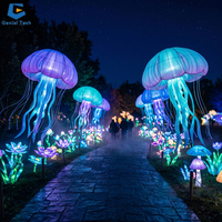 Projet de lanternes de jardin fantastiques à grande échelle, installation d'arche lumineuse géante en forme de fleur pour jardin botanique, parc à thème, complexe hôtelier