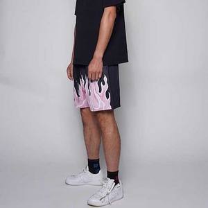 Short de basket-ball pour hommes de haute qualité Design graphique de flamme confortable Streetwear décontracté Entraînements à cordon Dernier style de boxe - Product Image 4
