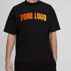 Camiseta 100% algodón para hombre, corte holgado, estampada, de alta calidad, 220 g/m², gruesa, para impresión, cuello redondo, a la moda. - Product Image 4