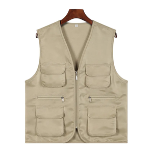 Chaleco de Lona Casual Impermeable de Talla Grande con Múltiples Bolsillos y Logotipo Personalizado para Primavera, Venta al Por Mayor - Product Image 6