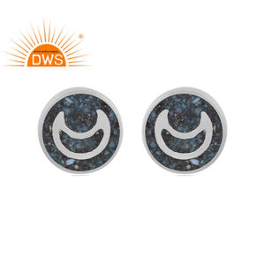 Pendiente de tuerca de piedras preciosas turquesas de Arizona Natural de plata de ley fina de la mejor calidad, joyería personalizada para mujer, regalo para ella - Product Image 1