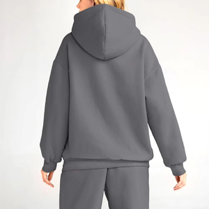 Ensemble de pantalons de survêtement à capuche unisexe de luxe Oversize Cotton Fleece Blank Heavyweight 500 GSM Logo personnalisé Winter Hooded Pullover Style - Product Image 3