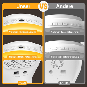 นาฬิกาปลุกดิจิตอลพกพาสำหรับเด็ก เครื่องช่วยการนอนหลับอัจฉริยะ ใช้พลังงาน USB พร้อมวิทยุ แสงปลุก และตัวเลือกเสียง White Noise สำหรับใช้ในห้องนอน - Product Image 3