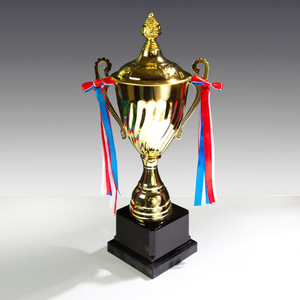 เหรียญรางวัลชุบทองพร้อมแก้วและโลหะตกแต่ง - Product Image 1