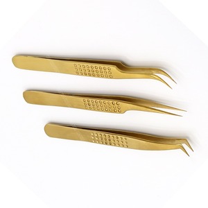 Wholesale private <b>label</b> colorful makeup tools stainless steel false eyelash <b>applicator</b> tweezer all kinds of eyelash tweezers - Product Image 1