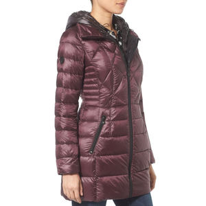 Manteau matelassé chauffant d'hiver pour femmes longueur régulière imperméable et coupe-vent en nylon et tissu de toile chapeau détachable - Product Image 4