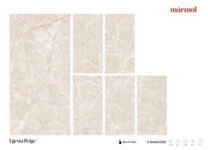 EGESTA 600x1200mm Carreaux de porcelaine émaillée beige finition brillante moderne antidérapante solide pour la maison salle de bain Villa centre commercial intérieur Europe - Product Image 2