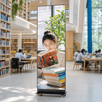 Écran d'affichage numérique LED P2.5 intelligent avec contrôle Wi-Fi, pour intérieur, contrôle par application, sur pied, signalisation numérique pour bibliothèque, centre commercial