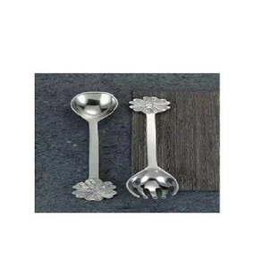 Luxury Stainless Steel Silver Polished Salad Server With <b>Twig</b> Handmade Handle Design Western Style Salad Server Set - Product Image 5