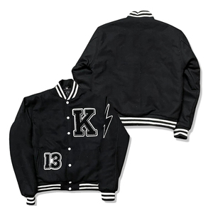 Chaqueta Varsity Unisex Negra y Blanca, Chaqueta Clásica con Capucha Estilo Letterman de Béisbol, Estilo Universitario Premium, Ropa Casual Deportiva - Product Image 3