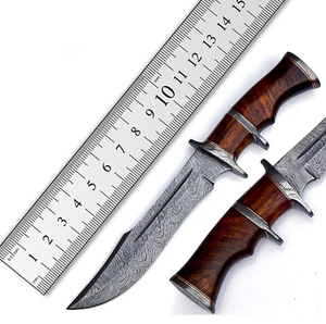 Vente en gros commande en gros personnalisée OEM ODM service couteau de chasse fait à la main en acier inoxydable couteau tranchant pleine soie avec étui en cuir - Product Image 5