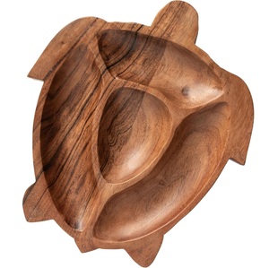 Plateau de service en bois émaillé personnalisé avec poignée double face Plateau rond rectangulaire moderne Décor de salle à manger de cuisine élégant - Product Image 2