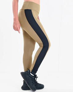 Mallas de fibra de bambú de algodón de cintura media de alta calidad, ropa deportiva para gimnasio, mallas de cintura elástica con patrón sólido - Product Image 5