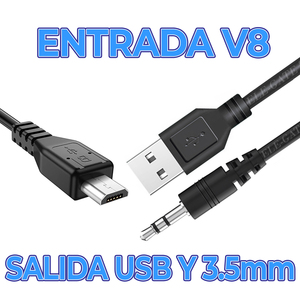 Cavo Micro USB (V8) a USB e jack da 3,5 mm lungo 1,5 metri con rivestimento in PVC e schermatura a treccia - Product Image 5