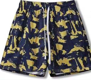 Pantalones cortos de playa con patrón caliente y cordón Vintage para hombre, precio al por mayor, secado rápido, impermeables, transpirables, 100% poliéster - Product Image 1