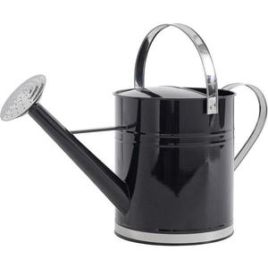 Regadera Cilíndrica Alta de Color Negro Mate con Mango Estilo Madera para el Cuidado de Plantas de Interior y Exterior - Product Image 4