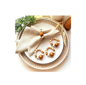 Sáng Tạo Gỗ Khăn Ăn Handmade Bằng Gỗ Hạt Tua Khăn Ăn Vòng Cho Nhà Hàng Phương Tây Đám Cưới Máy Tính Để Bàn Trang Trí - Product Image 6