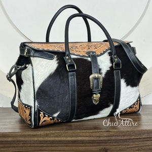 Sac de week-end unisexe en cuir usiné à la main de style vintage Sac de voyage d'affaires ou à usage personnel en cuir de vachette véritable personnalisé - Product Image 1