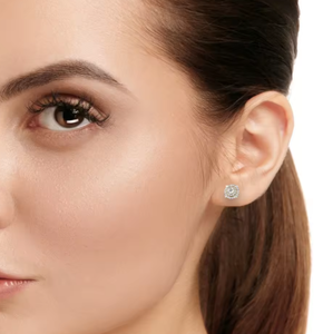 Goujon Halo en or jaune 18 carats pour femmes de marque OEM de 2,29 ct, diamant cultivé en laboratoire, style ethnique élégant pour les fiançailles, les anniversaires de mariage - Product Image 2