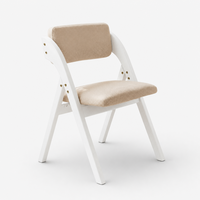 Chaise de salle à manger pliante en bois massif avec dossier, design gain de place pour la maison, le bureau et les réunions