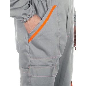 Overol de Trabajo Profesional Cómodo y Unisex de CBF Balducci Group, Multibolsillos, Gris/Naranja, Mono Industrial Resistente - Product Image 3