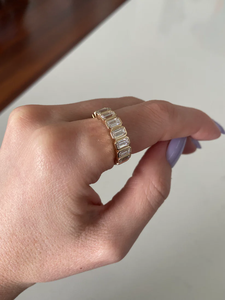 Silver Classic Women's Engagement Wedding <b>Ring</b> 3 Carat Emerald Cut Moissanite IGI Certified <b>Resizable</b> Party - Product Image 2