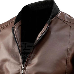 Chaqueta Bomber de Cuero Suave, Moderna, Casual, Cómoda, Elegante, Estilo Vintage - Product Image 3