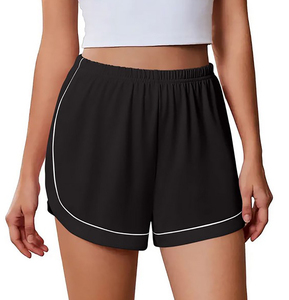 Shorts pour femmes en gros, service OEM personnalisable, taille haute élastique, lavage clair, tissu en maille 100% coton, séchage rapide, respirant - Product Image 2