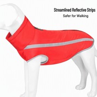 Veste coupe-vent imperméable en polyester réfléchissant épaisse et chaude pour grands chiens, idéale pour l'extérieur par temps froid