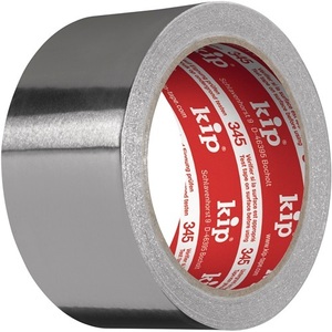 Cinta Adhesiva de Aluminio KIP de 50 mm de Ancho y 50 m de Largo, 345 con Revestimiento, Materiales y Elementos de Aislamiento en Rollo - Product Image 1