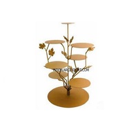 Présentoir à gâteau décoratif en forme de feuille de fleur Design admirable Designer noir et crème à 3 couches avec présentoir à dessert sucré pour les meilleures ventes