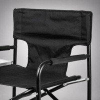 Chaise de Réalisateur Pliante Robuste Moderne avec Siège en Toile et Cadre Métallique, Chaise de Camping pour Parc et Plage avec Table Latérale