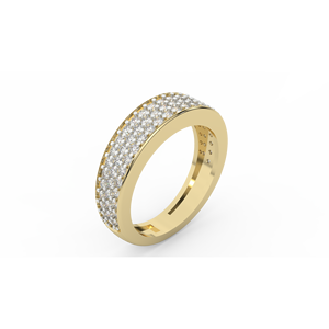 Anillo de Diamantes Naturales Redondos de Oro de 14K de la Colección WA37 con 0.90Ctw, Color I-J, Claridad SI, Diamante Premium - Product Image 5