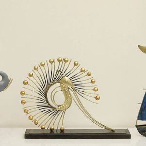 Figurines en métal d'oiseau de paon pour la décoration intérieure - Product Image 1