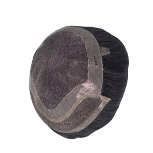 วิกผมผู้ชายแบบผูกเชือกด้านหน้า ทำจากผมแท้ชนิดอินเดียเรมี่ ยี่ห้อ Taz Hair จากบังกลาเทศ แบบลอนลึก  แบบเส้นเดียว  ผสมผมสีเทา 50% - Product Image 1