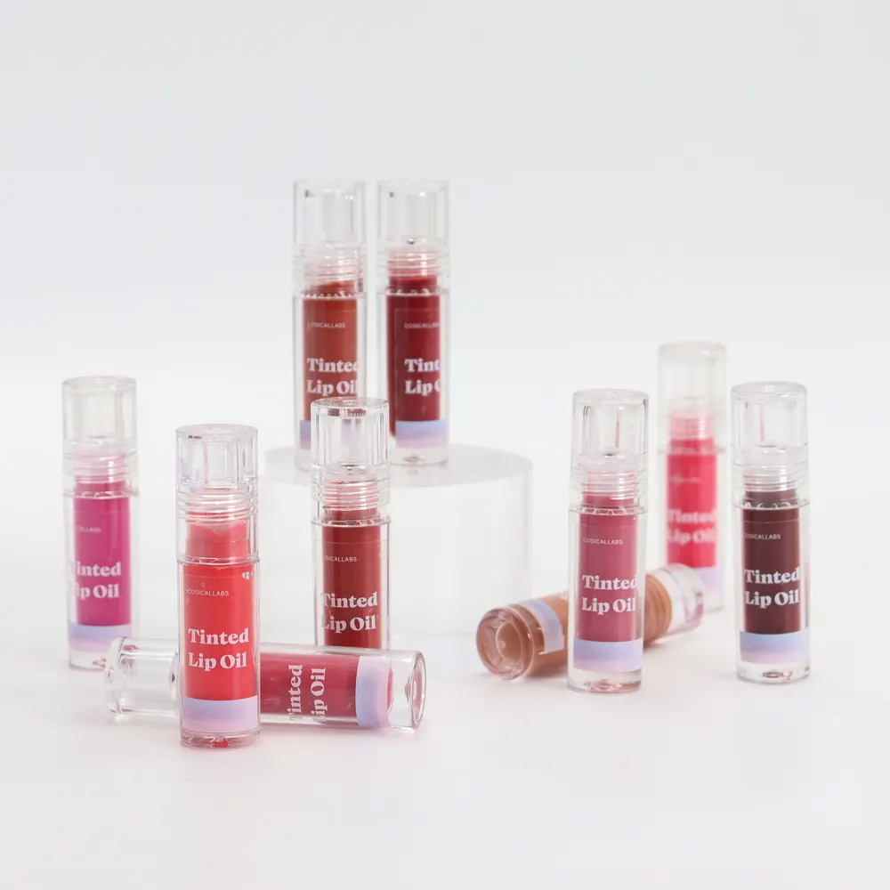 Bestseller Schönheits-Makeup Kosmetikprodukt OEM Eigenmarke Lippenstift Glanz Großhandel getöntes Lippenöl wasserfest Kusssicher