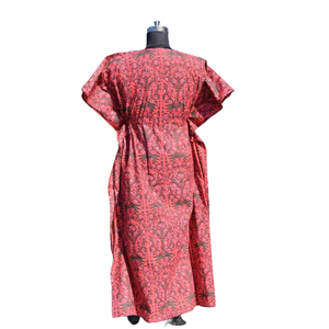 Caftan Robe de nuit en coton à imprimé floral pour femmes - Product Image 5