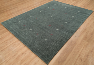 Alfombra Gabbeh de Lana Tejida a Mano, Verde Bosque, Diseño Tribal Minimalista, Alfombra Grande para Piso, Decoración Acogedora para el Hogar 3023 - Product Image 3