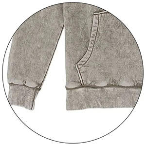 Vente en gros de sweats à capuche délavés à l'acide de qualité supérieure pour hommes logo personnalisé sweats à capuche tricotés et respirants délavés à l'acide pour hommes logo personnalisé - Product Image 5