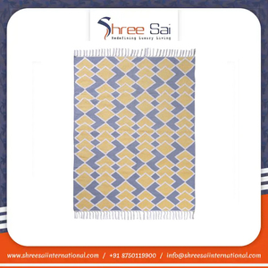 Alfombras de Yoga de algodón orgánico Estampado de bloque de mano indio Tejido a mano Bordado de calidad superior Alfombras de Yoga de algodón orgánico para suministro a granel - Product Image 5