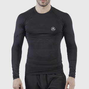 Vêtements de sport en gros, t-shirts de compression à manches longues, imprimés, coupe ample, 100% coton, pour hommes - Product Image 3