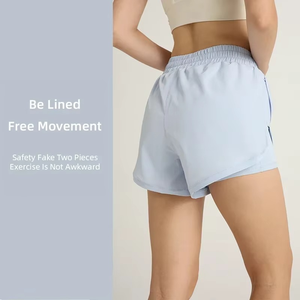 Shorts de sport décontractés pour hommes, été, yoga, amples, taille mi-haute, séchage rapide, respirants, double couche, pour activités de plein air, course à pied - Product Image 6