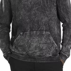 Custom Vintage Distress Paint Hoodie Acid Wash Heavyweight Sun Faded Hoodie Hombres Algodón French Terry Sudaderas con capucha de gran tamaño para hombres - Product Image 3